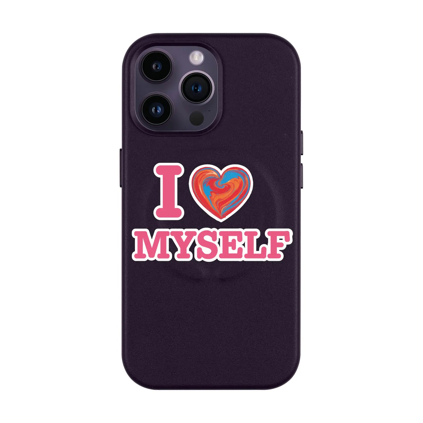 I LOVE MYSELF-Leather Kılıf MagSafe Özellikli - iPhone 14 Pro