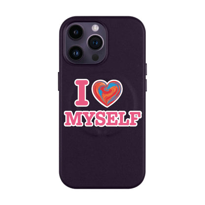 I LOVE MYSELF-Leather Kılıf MagSafe Özellikli - iPhone 14 Pro