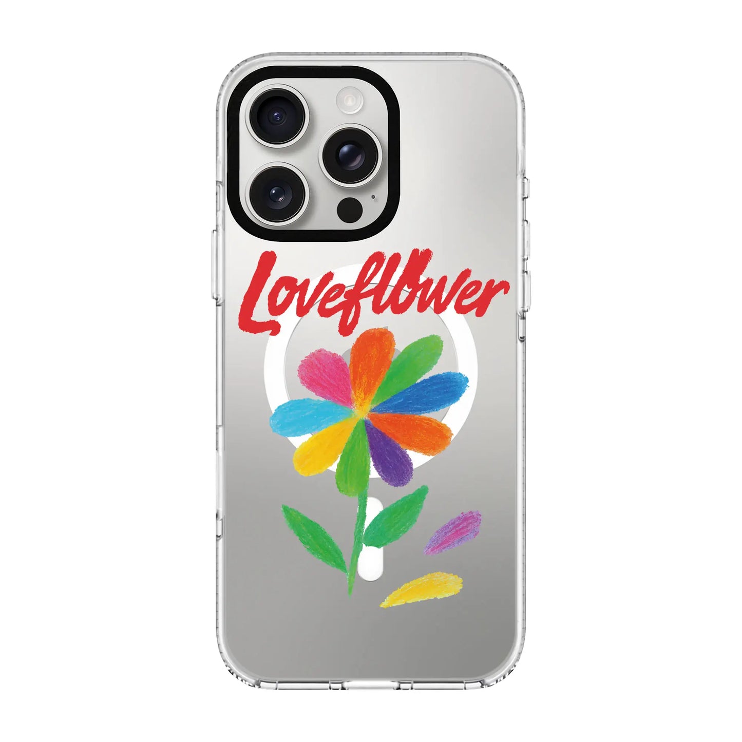 LOVE FLOWER-Clear Kılıf MagSafe Özellikli - iPhone 13 Pro