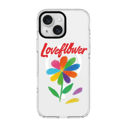 LOVE FLOWER-Clear Kılıf MagSafe Özellikli - iPhone 14 Plus