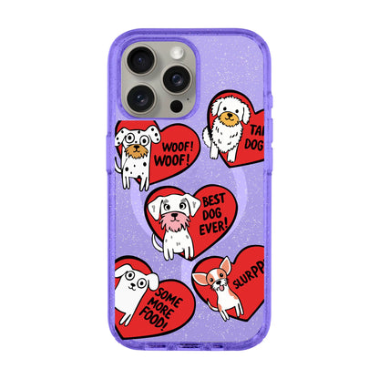 DOGS WITH HEARTS-iPhone 14 Plus Shiny Kılıf MagSafe Özellikli