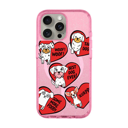 DOGS WITH HEARTS-iPhone 15 Pro Max Shiny Kılıf MagSafe Özellikli