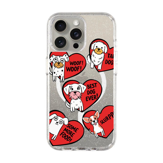 DOGS WITH HEARTS-iPhone 14 Pro Shiny Kılıf MagSafe Özellikli