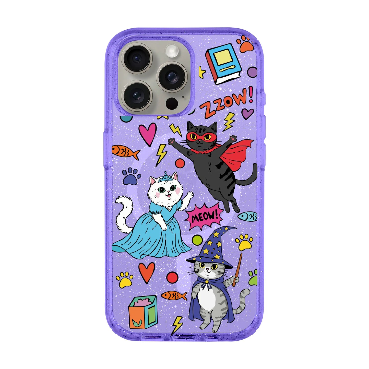 FANTASTIC CATS-iPhone 15 Pro Shiny Kılıf MagSafe Özellikli