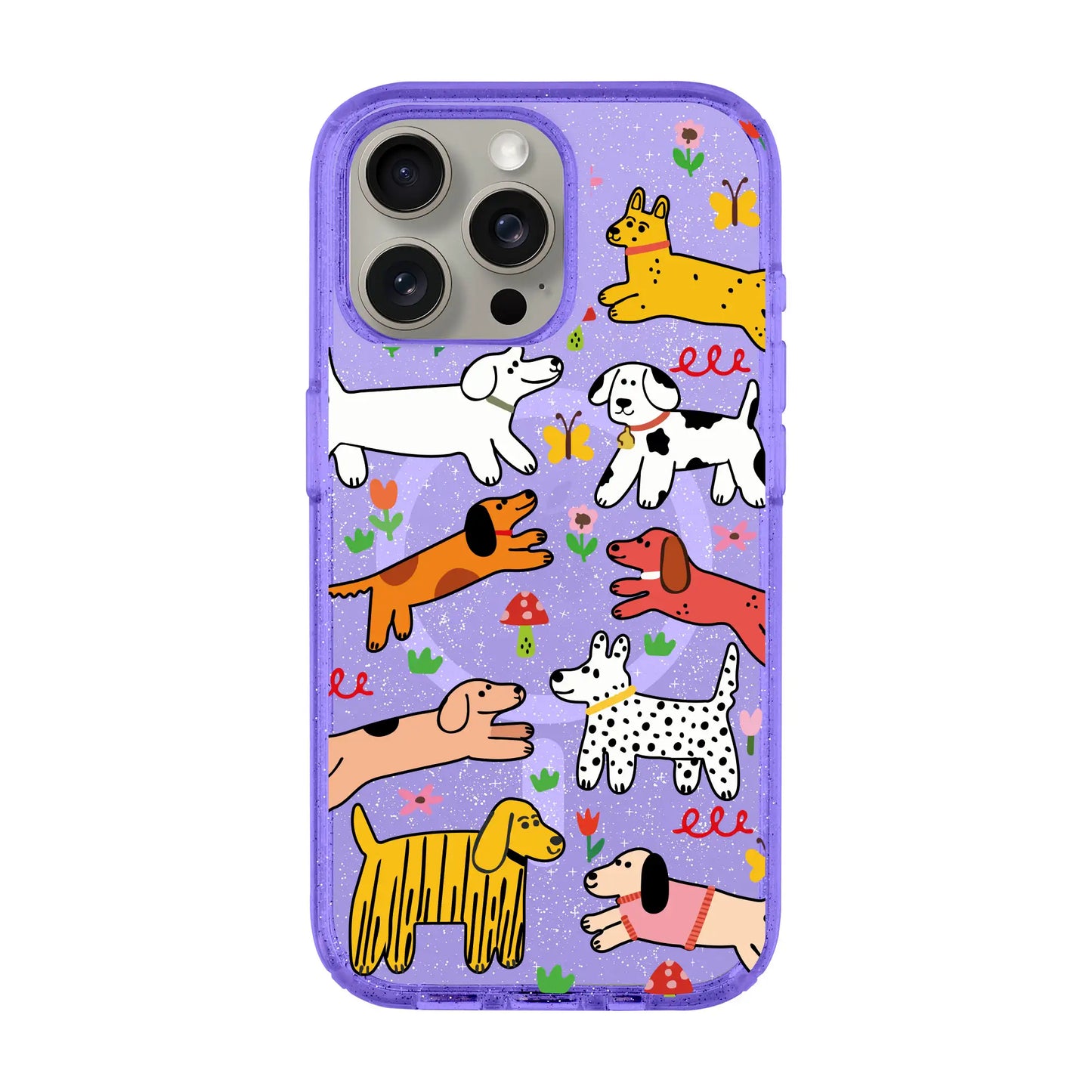 CHEERFUL DOGS-iPhone 15 Plus Shiny Kılıf MagSafe Özellikli