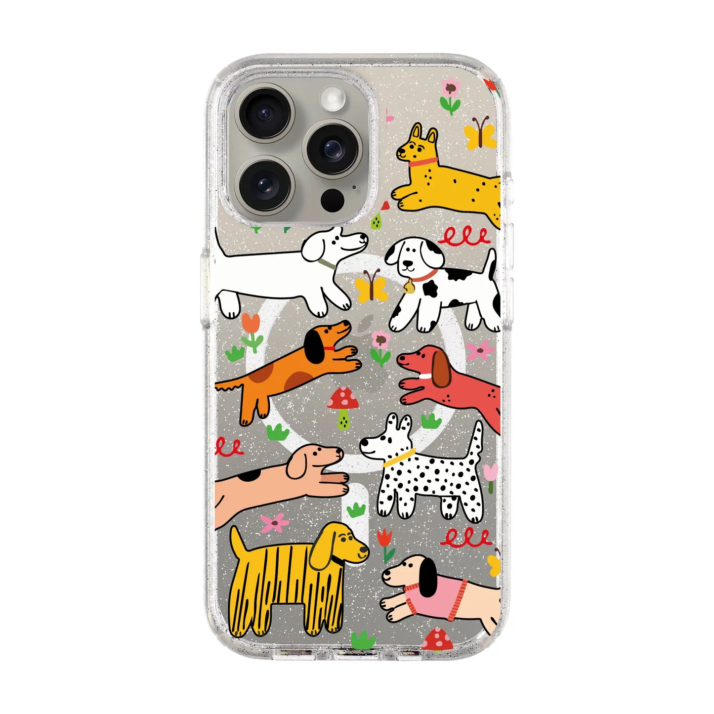 CHEERFUL DOGS-iPhone 15 Shiny Kılıf MagSafe Özellikli