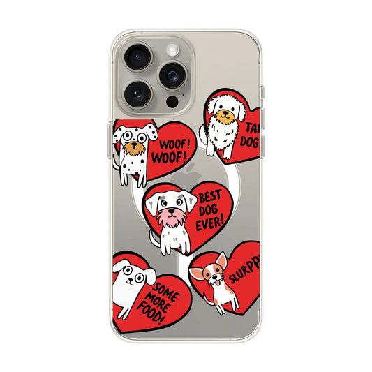 DOGS WITH HEARTS-iPhone 15 Plus Solid Kılıf MagSafe Özellikli