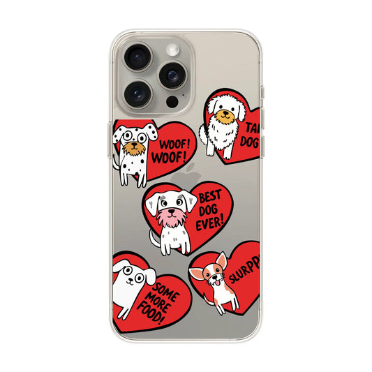 DOGS WITH HEARTS-iPhone 15 Solid Kılıf