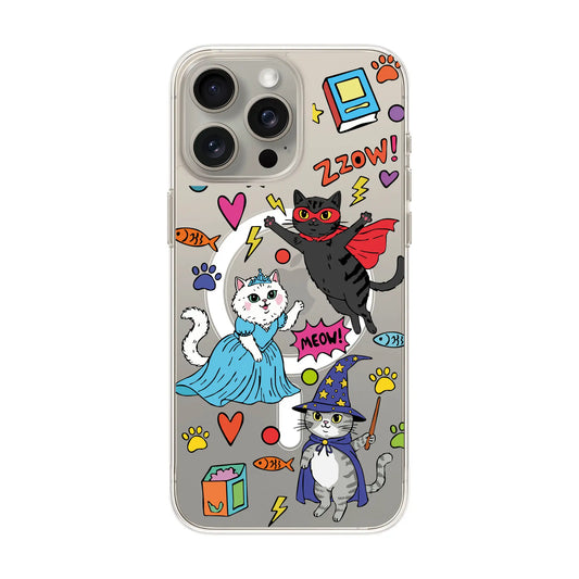 FANTASTIC CATS-iPhone 14 Plus Solid Kılıf MagSafe Özellikli