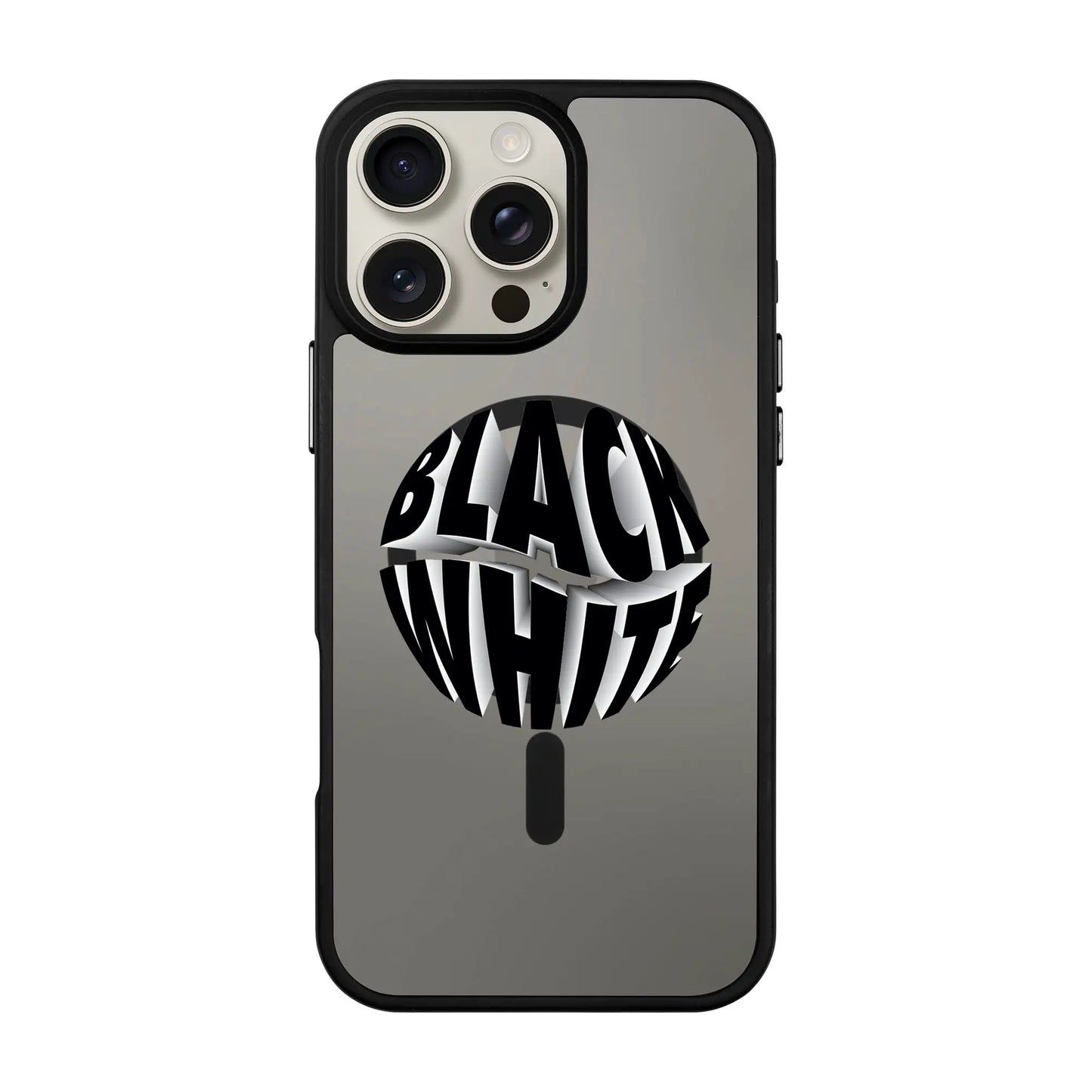 BLACK WHITE-Blur Kılıf MagSafe Özellikli - iPhone 16 Pro Max