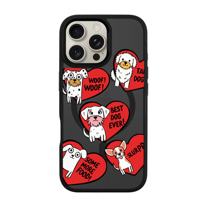 DOGS WITH HEARTS-iPhone 16 Pro Rise Kılıf MagSafe Özellikli