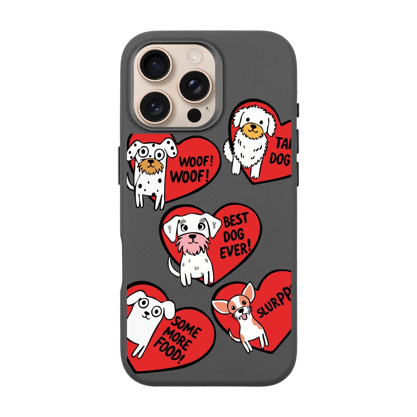 DOGS WITH HEARTS-Leather Premium Kılıf MagSafe Özellikli - iPhone 15 Pro Max