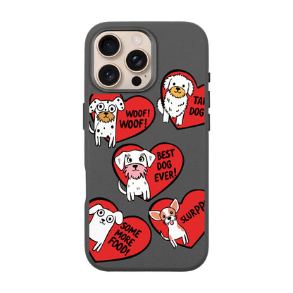 DOGS WITH HEARTS-Leather Premium Kılıf MagSafe Özellikli - iPhone 15 Pro Max
