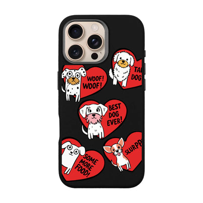 DOGS WITH HEARTS-Leather Premium Kılıf MagSafe Özellikli - iPhone 16 Pro