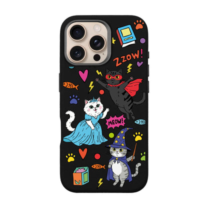 FANTASTIC CATS-Leather Premium Kılıf MagSafe Özellikli - iPhone 16 Plus