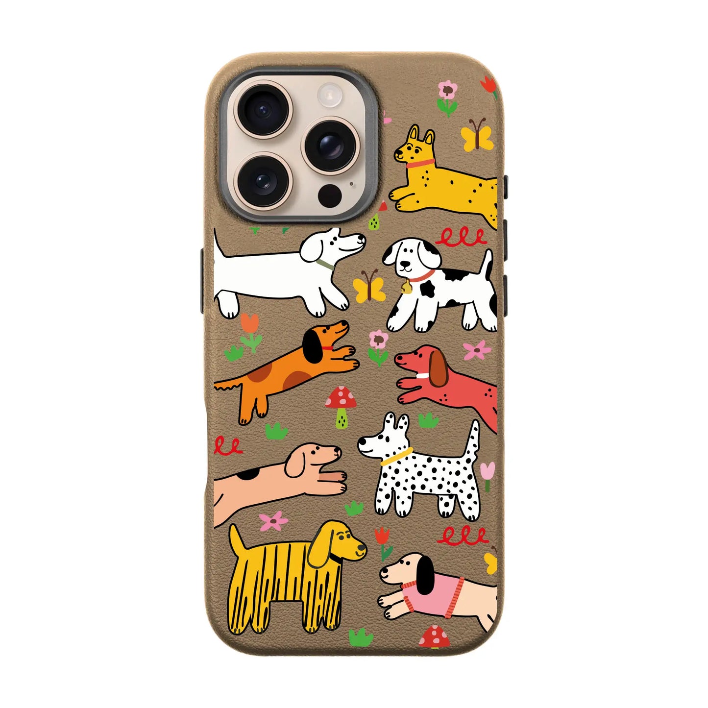 CHEERFUL DOGS-Leather Premium Kılıf MagSafe Özellikli - iPhone 16 Pro