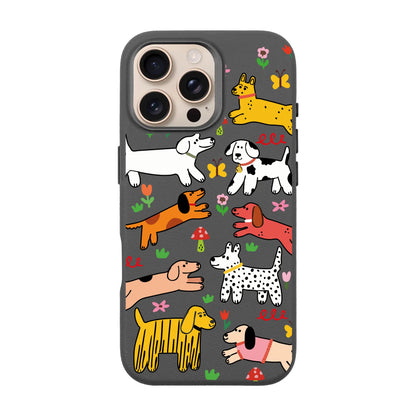 CHEERFUL DOGS-Leather Premium Kılıf MagSafe Özellikli - iPhone 16 Plus