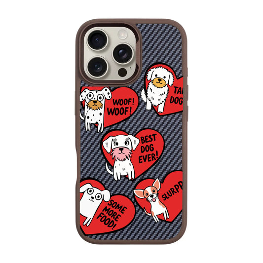 DOGS WITH HEARTS-iPhone 16 Pro Max Plaid Kılıf MagSafe Özellikli