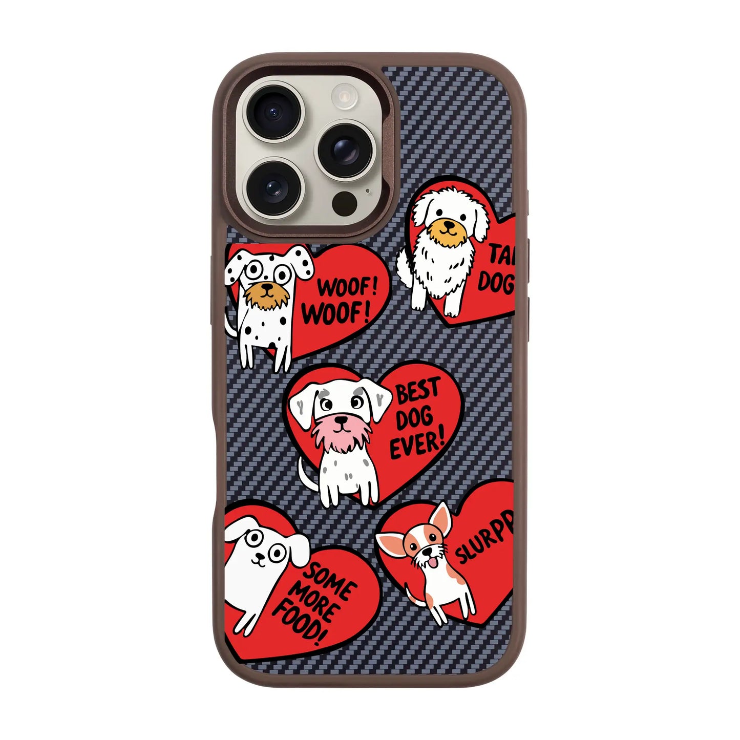 DOGS WITH HEARTS-iPhone 16 Pro Plaid Kılıf MagSafe Özellikli