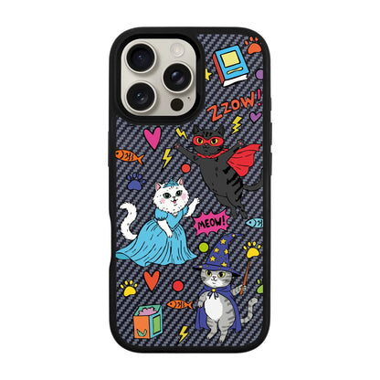 FANTASTIC CATS-iPhone 16 Pro Max Plaid Kılıf MagSafe Özellikli