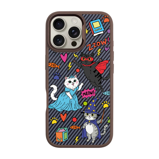 FANTASTIC CATS-iPhone 16 Pro Max Plaid Kılıf MagSafe Özellikli