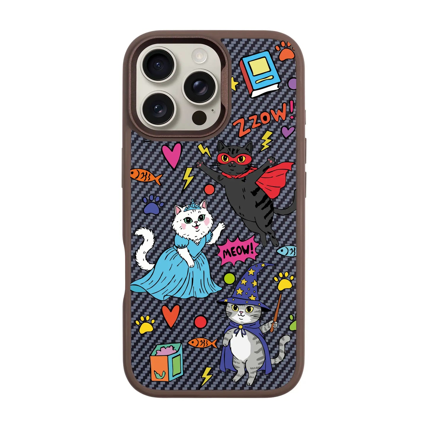 FANTASTIC CATS-iPhone 16 Pro Plaid Kılıf MagSafe Özellikli