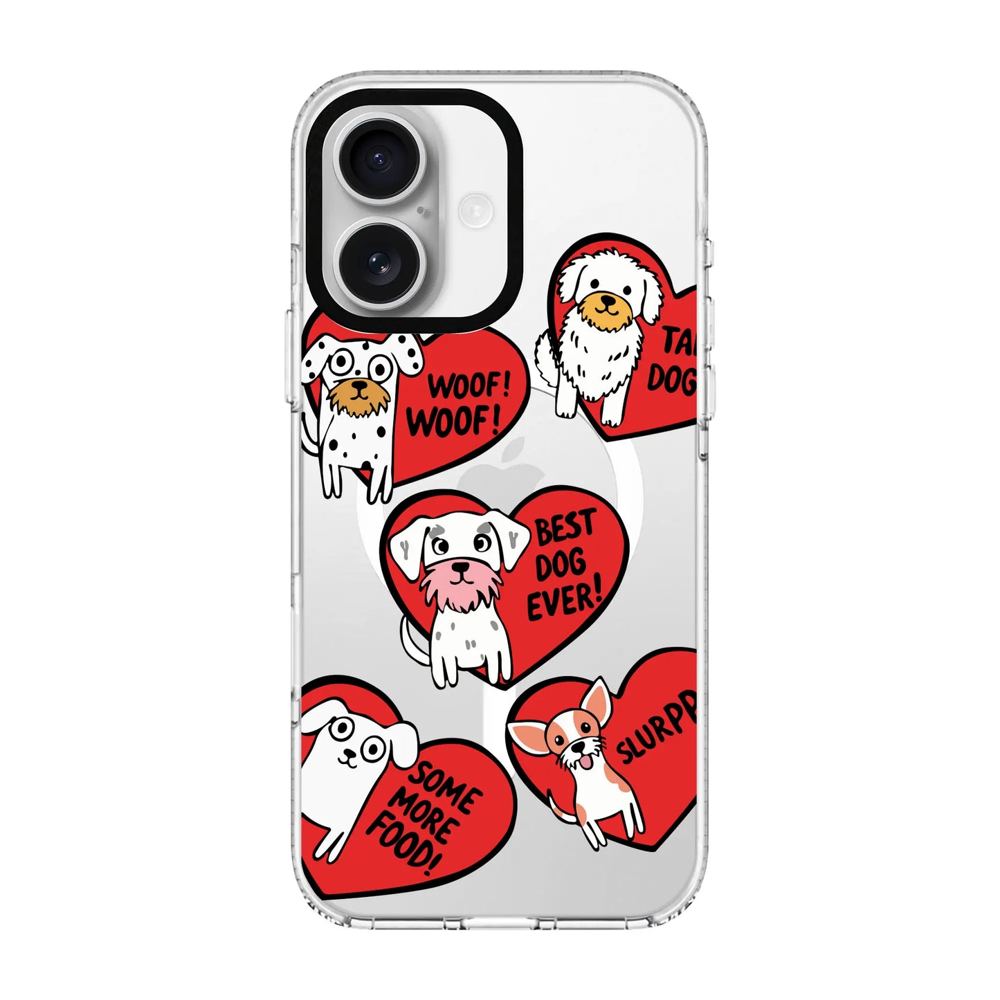 DOGS WITH HEARTS-Clear Kılıf MagSafe Özellikli - iPhone 16 Plus