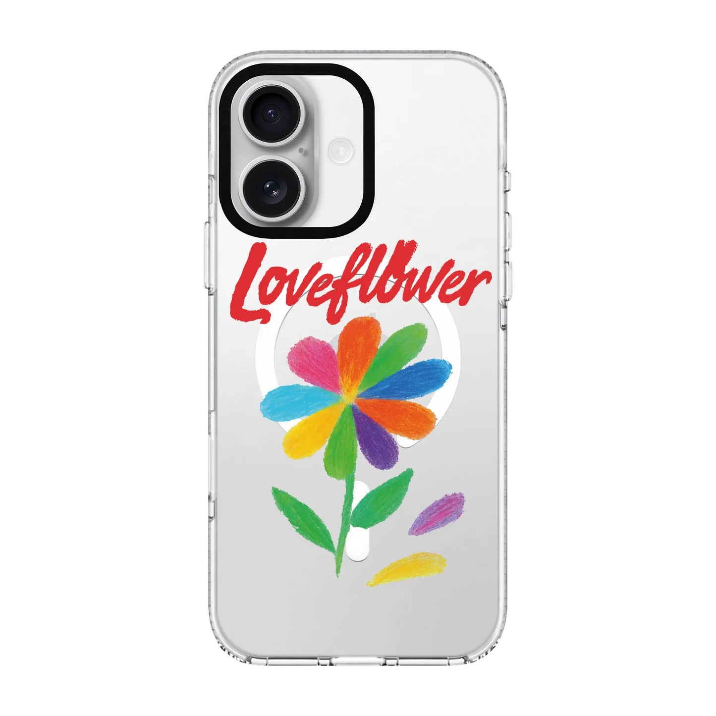 LOVE FLOWER-Clear Kılıf MagSafe Özellikli - iPhone 17e