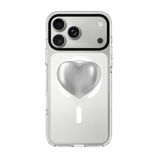 SILVER HEART-Clear Kılıf MagSafe Özellikli - iPhone 17 Pro Max