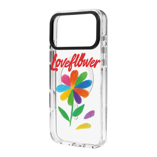 LOVE FLOWER-Clear Kılıf MagSafe Özellikli - iPhone 17 Pro Max