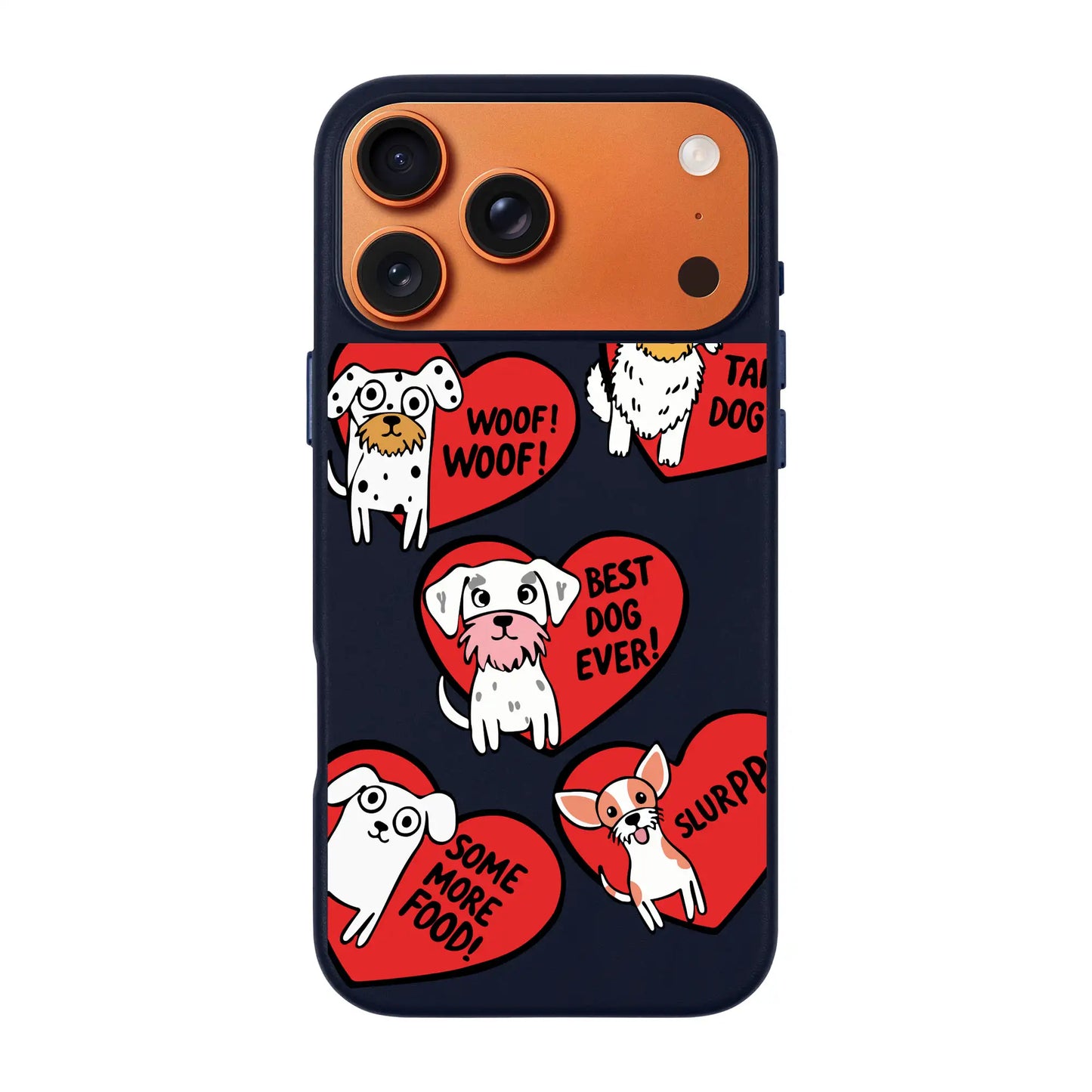 DOGS WITH HEARTS-iPhone 17 Pro Signature Leather Kılıf MagSafe Özellikli