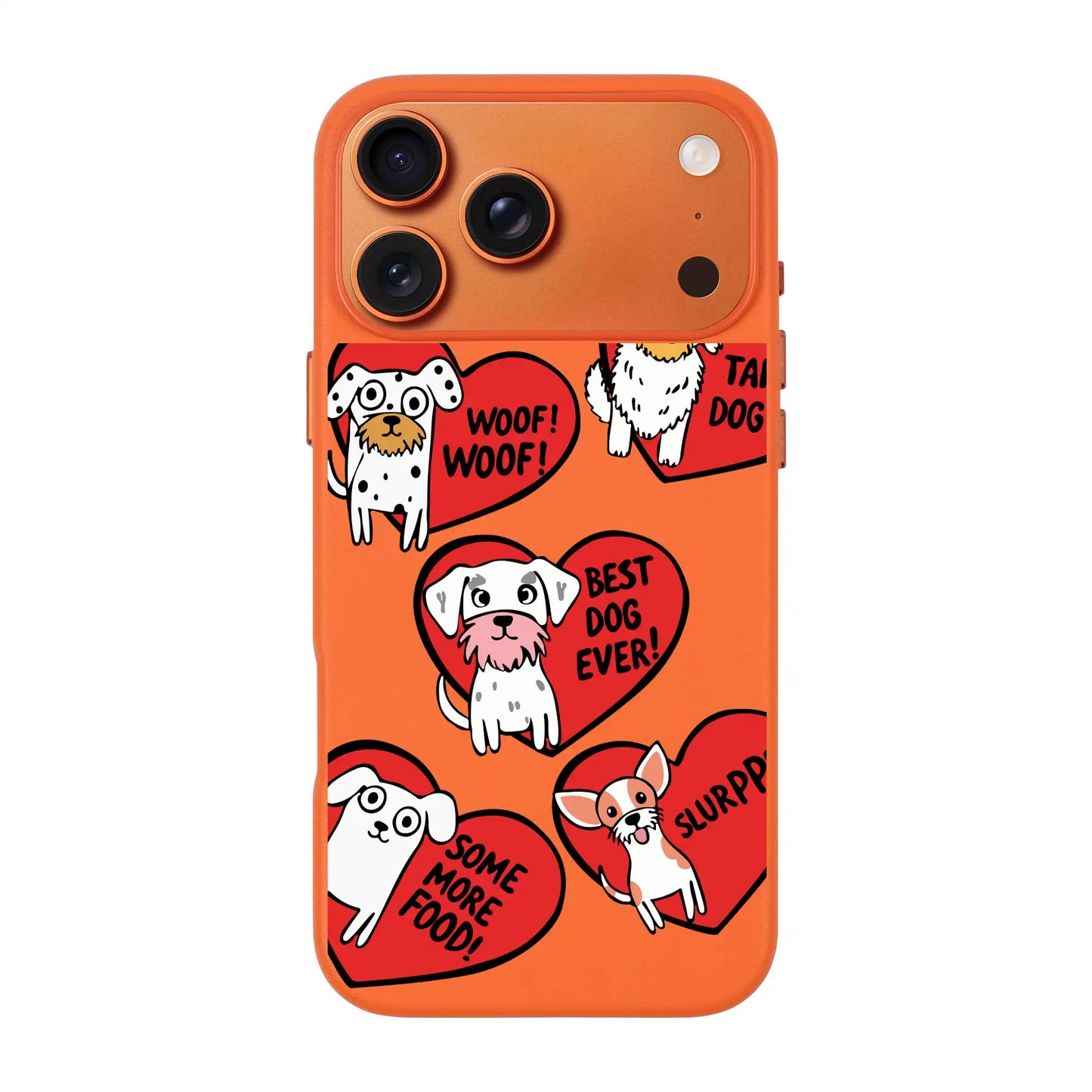 DOGS WITH HEARTS-iPhone 17 Pro Signature Leather Kılıf MagSafe Özellikli