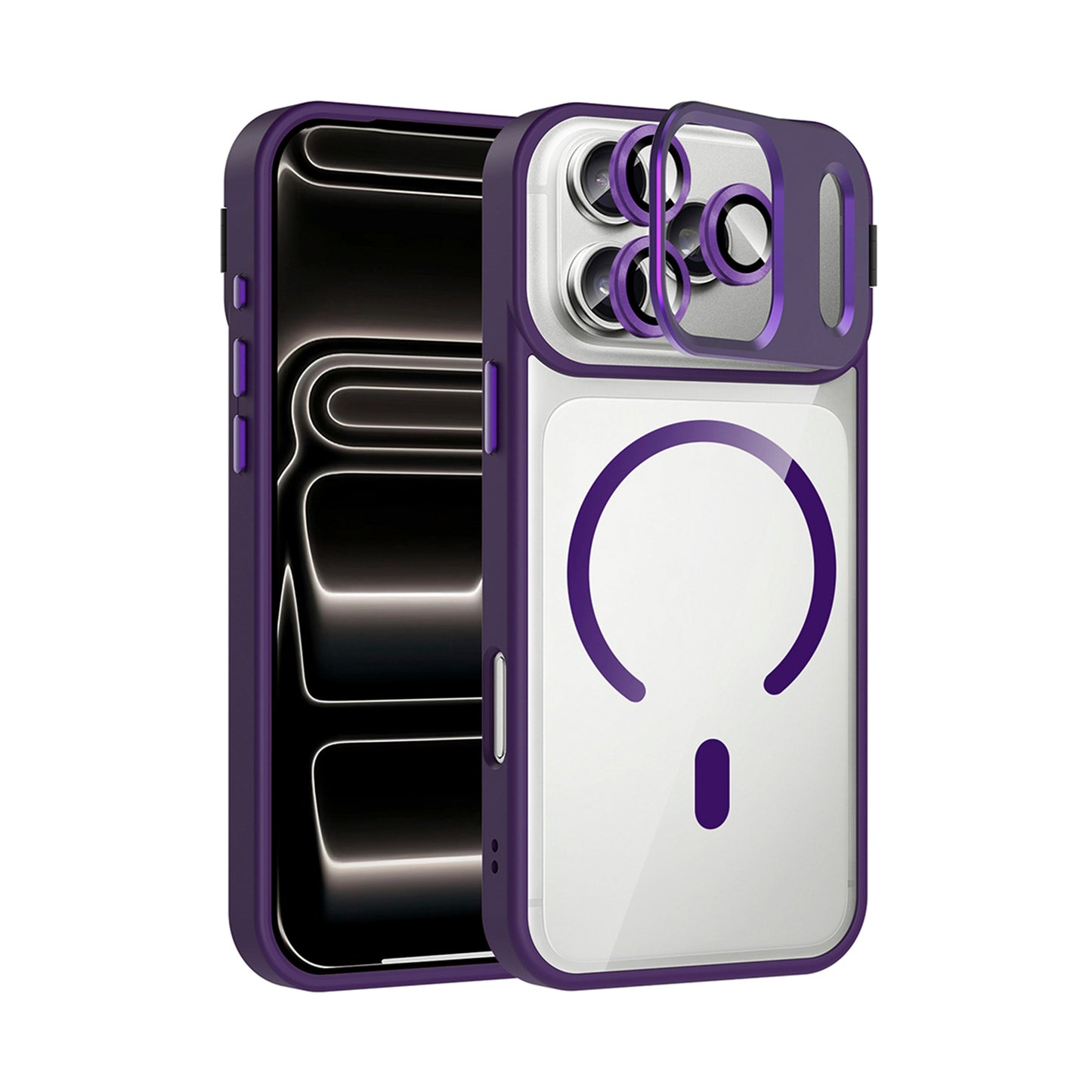 NEW-Lithe Standlı Kılıf MagSafe Özellikli Lens Koruyucu Hediyeli - iPhone 14 Pro Max