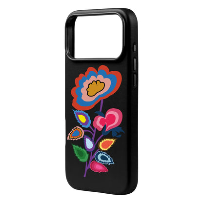 KNITTED FLOWER-iPhone 17 Pro Max Signature Leather Kılıf MagSafe Özellikli