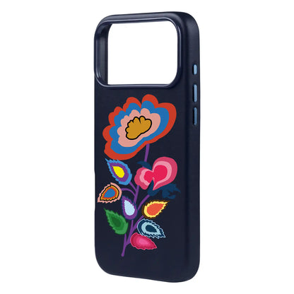 KNITTED FLOWER-iPhone 17 Pro Max Signature Leather Kılıf MagSafe Özellikli