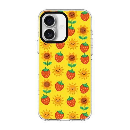 HAPPY BERRY BLOOM-Clear Kılıf MagSafe Özellikli - iPhone 16 Plus