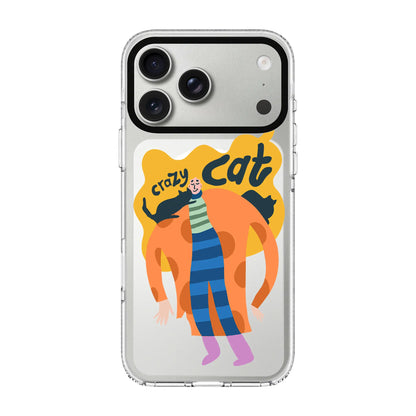 CRAZY CAT-Clear Kılıf MagSafe Özellikli - iPhone 17 Pro Max