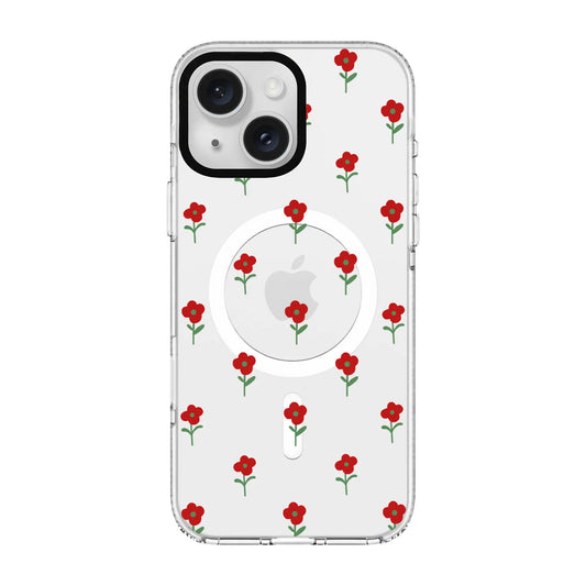FLOWER POWER-Clear Kılıf MagSafe Özellikli - iPhone 15