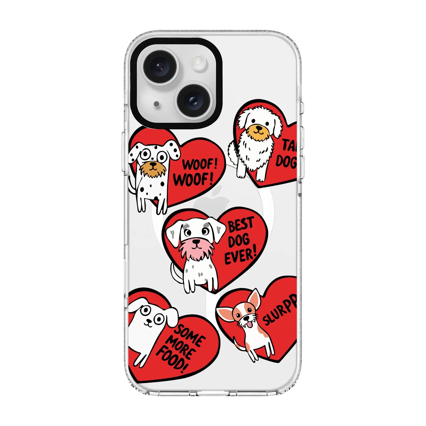 DOGS WITH HEARTS-Clear Kılıf MagSafe Özellikli - iPhone 14 Plus
