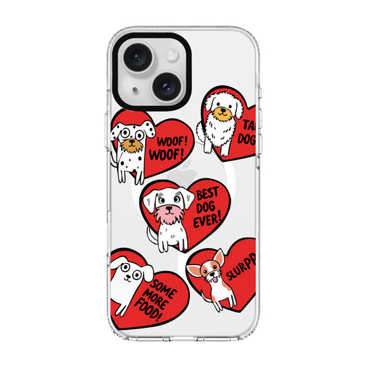 DOGS WITH HEARTS-Clear Kılıf MagSafe Özellikli - iPhone 15 Plus