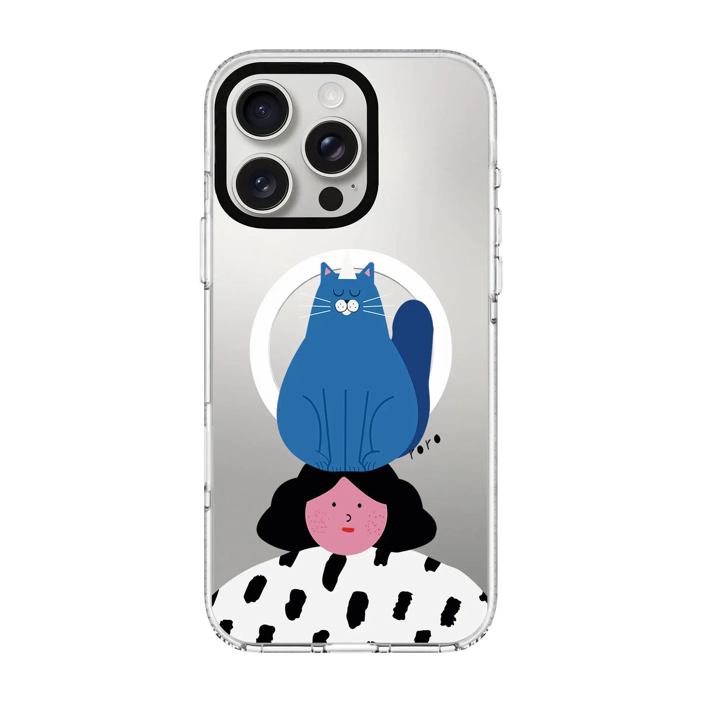 NAUGHTY CAT-Clear Kılıf MagSafe Özellikli - iPhone 15 Pro