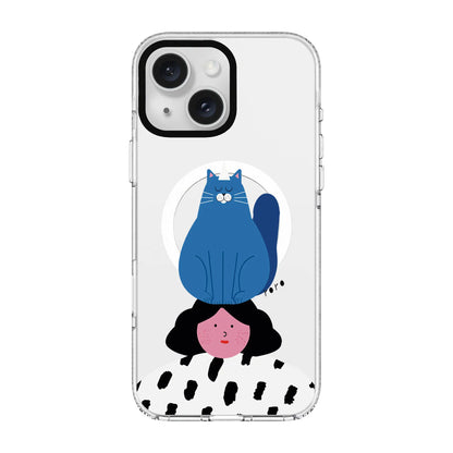 NAUGHTY CAT-Clear Kılıf MagSafe Özellikli - iPhone 14 Plus