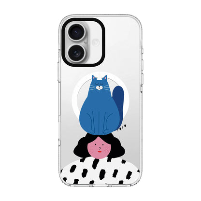 NAUGHTY CAT-Clear Kılıf MagSafe Özellikli - iPhone 16 Plus