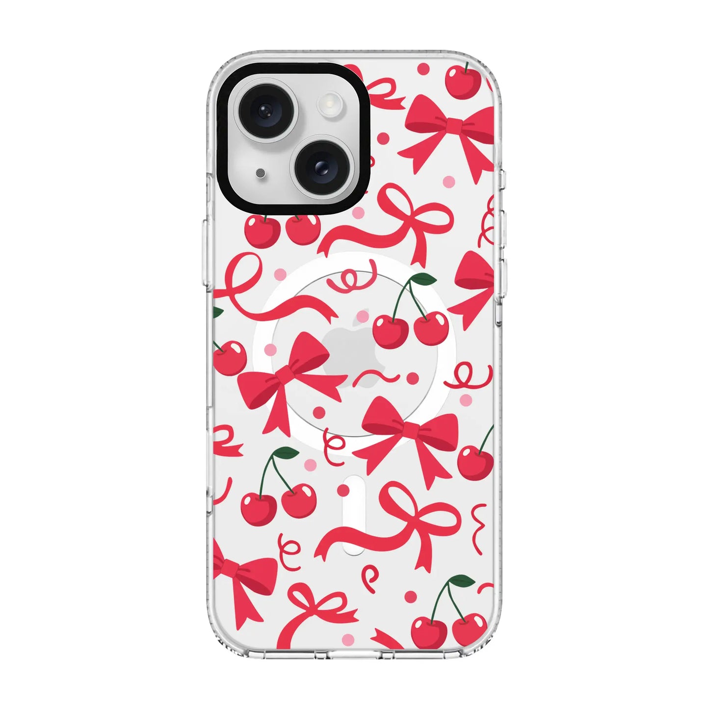 CHERRY RIBBON-Clear Kılıf MagSafe Özellikli - iPhone 15