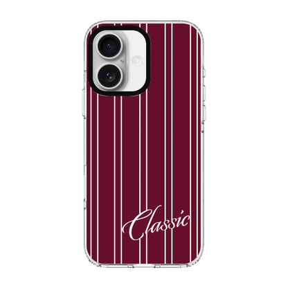 CLASSIC STRIPE-Clear Kılıf MagSafe Özellikli - iPhone 16 Plus