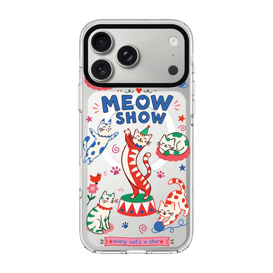 MEOW SHOW-Clear Kılıf MagSafe Özellikli - iPhone 17 Pro Max