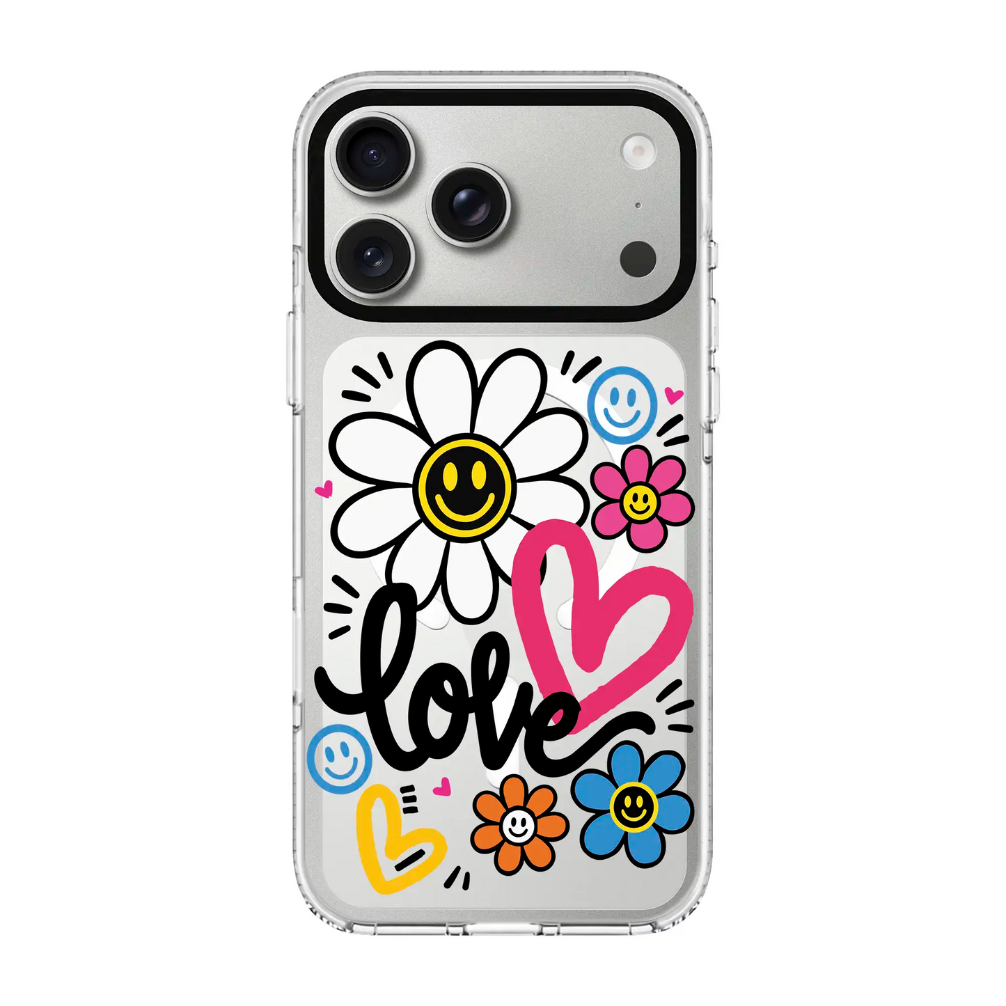 LOVE BLOOM-Clear Kılıf MagSafe Özellikli - iPhone 17 Pro Max