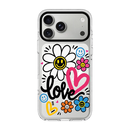 LOVE BLOOM-Clear Kılıf MagSafe Özellikli - iPhone 17 Pro Max