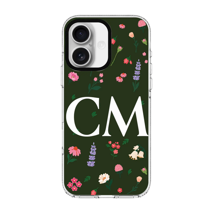 KİŞİYE ÖZEL LITTLE BLOSSOMS ORMAN YEŞİLİ-Clear Kılıf MagSafe Özellikli - iPhone 17