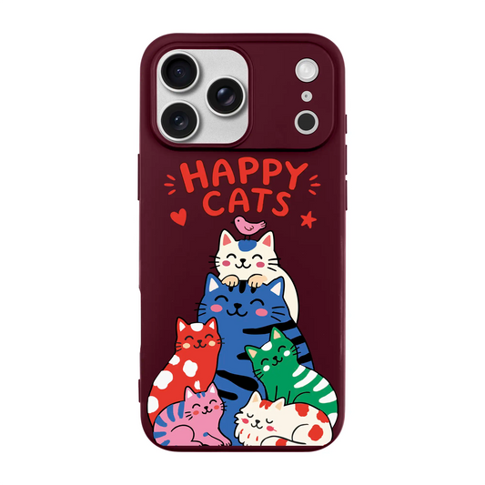 HAPPY CATS-Ultra Silikon Kılıf-iPhone 17 Pro Max